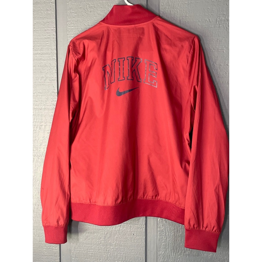 Kids Nike Red Snap Button Bomber Jacket Size L